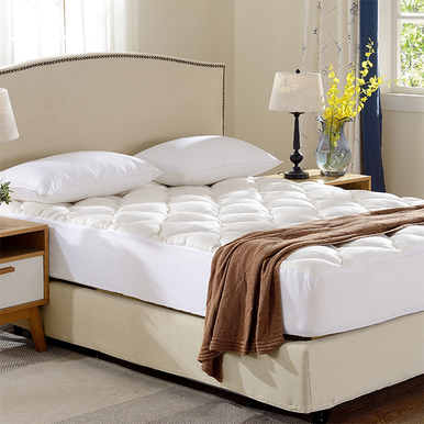 Fitted Bamboo Fabric Mattress Topper By Cheer Collection - Twin