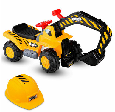 Kids' Ride-On Excavator with Seat Storage