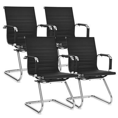 Heavy-Duty Conference Chair with Protective Arm Sleeves (Set of 4)