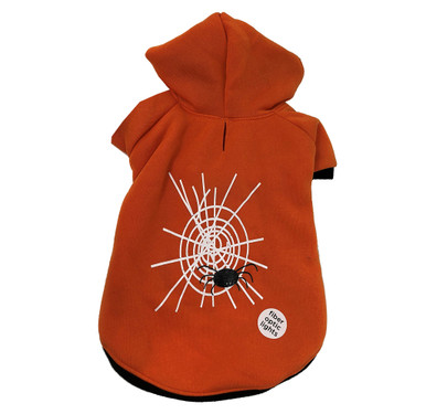 Petco Bootique Orange Hoodie Dog Sweater with Light-Up Web
