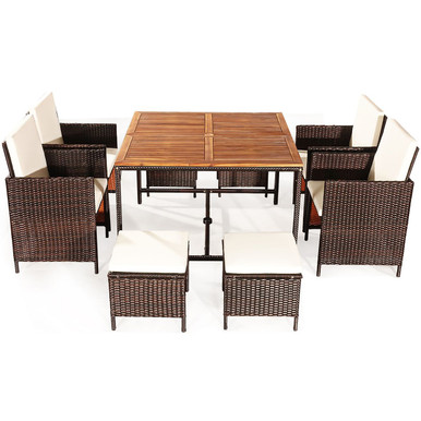 9-Piece Rattan Outdoor Patio Dining Set