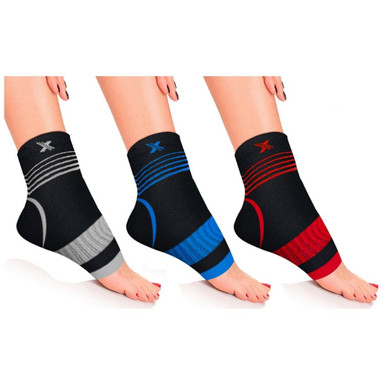 Pain Relief Support Ankle Compression Recovery Sleeves (3-Pair) - Small / Medium