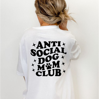 Paw Print 'Anti Social Dog Mom Club' Short-Sleeve T-Shirt - Small