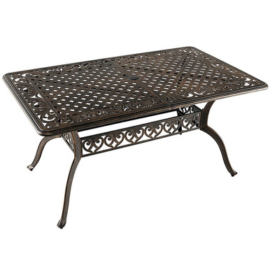 All-Weather Outdoor Dining Table with Aluminum Umbrella Hole