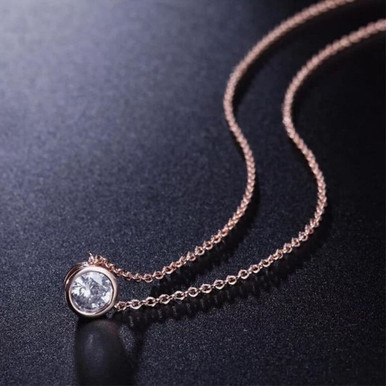 Rose Gold Colored Pendant Necklace