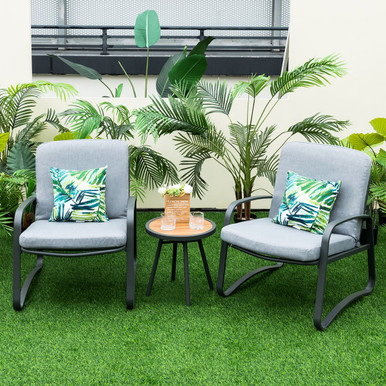 3-Piece Patio Bistro Conversation Set with Waterproof DPC Table