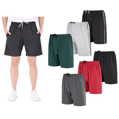 Men’s Active Woven Shorts with Zipper Pocket (6-Pack) - Small