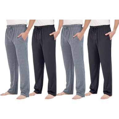 Men's Cotton Lounge Pants with Pockets (4-Pack) - Small