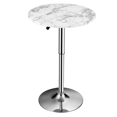 360-Degree Swivel Round Pub Table with Height Adjustable