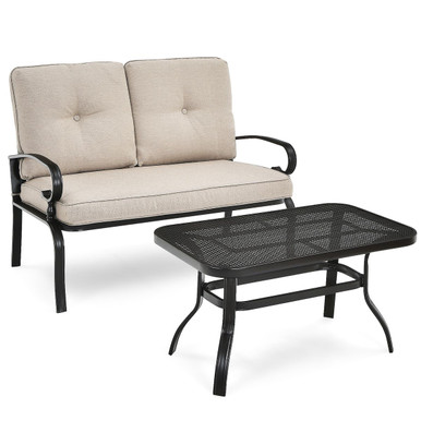 2-Piece Patio Loveseat & Table Furniture