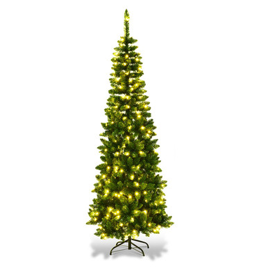 Pre-Lit 7.5ft 350 White Light Pencil Christmas Tree
