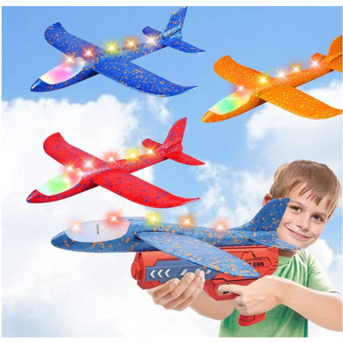 12.6-Inch Large Foam Plane with Launcher (1- or 2-Pack) - 2 Packs