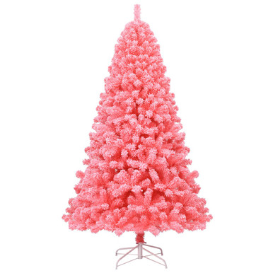 7.5-Foot Pink Artificial Fir Christmas Tree with Metal Stand