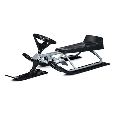 Kids' Snow Racer Sled with Steering Wheel, Brakes, & Pull Rope
