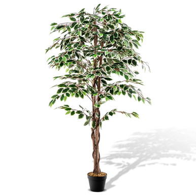 63-Inch Indoor Potted Artificial Ficus Tree