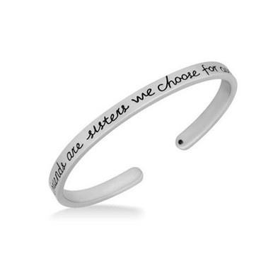 "Girlfriends Are Sisters We Choose" Cuff Bracelet