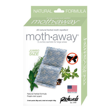 Richards Homewares Moth Away Sachets Nontoxic (White) (1-Pack of 24 Sachets)