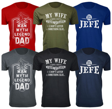 Men's Humorous Cotton Crew Neck T-Shirts - EL JEFE - Red / 2XL