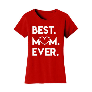 Women’s ‘Best Mom Ever’ Heart T-Shirt  - Black / S