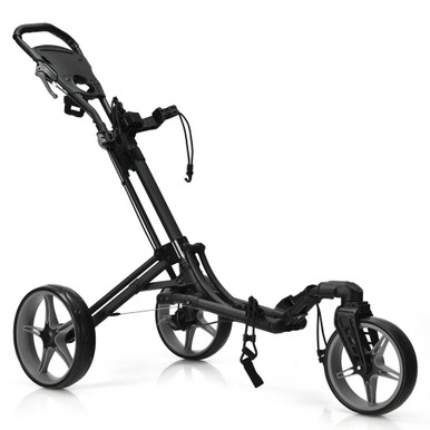 Folding Swivel Wheel Golf Bag Cart - Green