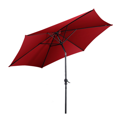 9-Foot Outdoor Market Patio Umbrella with Push-Button Tilt & Crank Lift