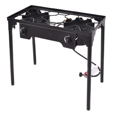 Costway Double Burner Propane Cooker with Outdoor Stove Stand