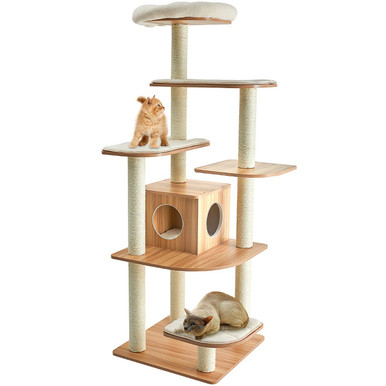 Costway 69" Modern Cat Tower with Removable Platforms
