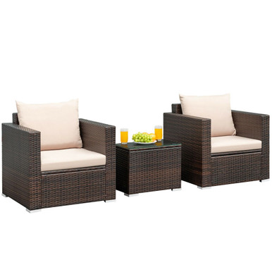 Costway 3-Piece Patio Rattan Furniture Set