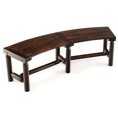 Patio Slatted Curved Bench for Round Table