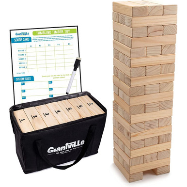 Giantville™ Giant Tumbling Timber Blocks Game with Carrying Bag