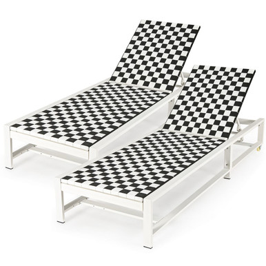 Costway Adjustable Reclining Patio Lounge Chair (2-Pack)