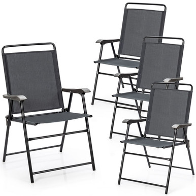 4-Piece Portable Outdoor Chair with Armrest