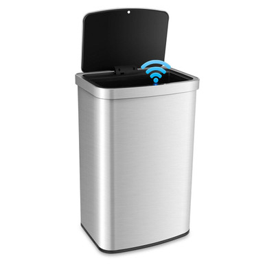 13.2-Gallon Rectangular Automatic Trash Can with Soft Close Lid