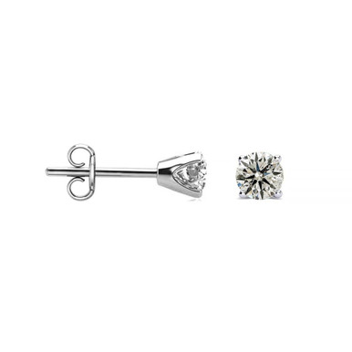 Nearly 1/3-Carat Fiery Diamond Studs in Solid Sterling Silver