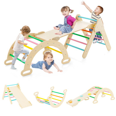Kids' 3-in-1 Climber Set with Sliding Arch