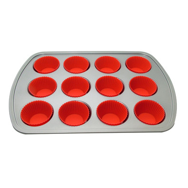 Le Chef&trade; 12-Cup Muffin Bakeware Set with Silicone Cup Liners