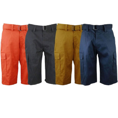 Men’s Cotton Twill Belted Cargo Shorts (2-Pack) - 42