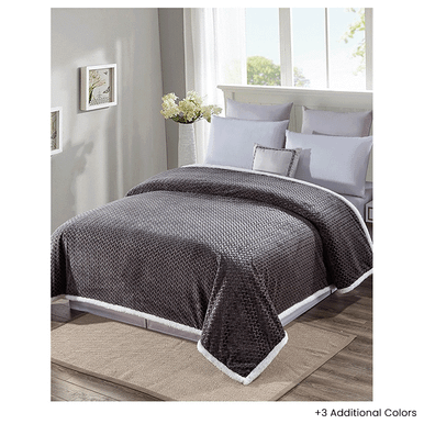 Sheradian Reversible Braided Sherpa Oversized Blanket