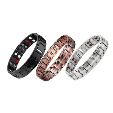 Magnetic Energy Stainless Steel Bracelet (3-Pack)