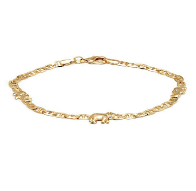 Gold Plated Triple Elephant Bracelet