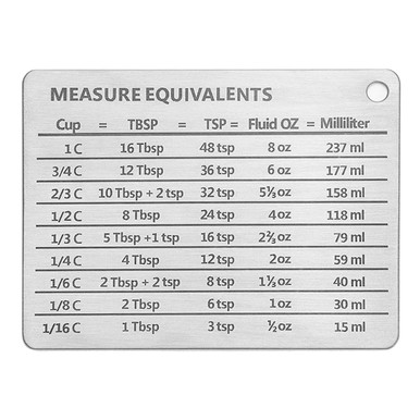 Stainless Steel Conversion Chart with Magnet (2-Pack)