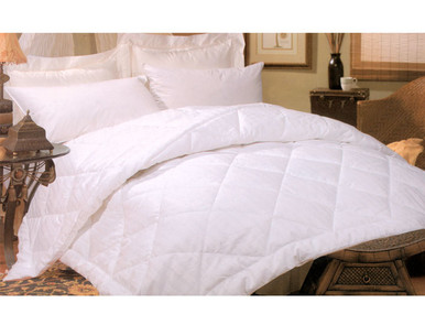 Silk-filled Damask Stripe 260-Thread Count Comforter - Full/Queen