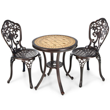 3-Piece All-Weather Cast Aluminum Patio Bistro Set