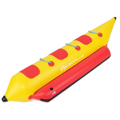 3-Person Inflatable Banana Boat with 500W Electric Air Pump & Carrying Bag