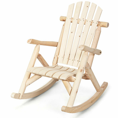 Wood Single Porch Rocker Lounge Patio Rocking Chair