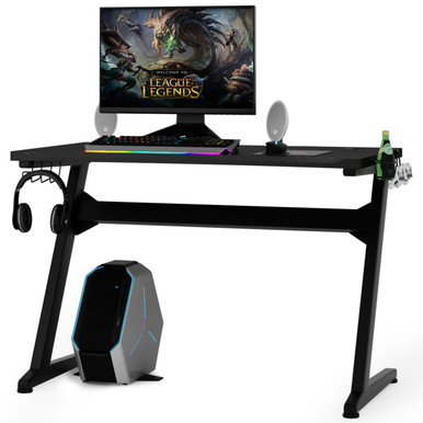 Costway Gaming Desk Z-Shaped PC Table