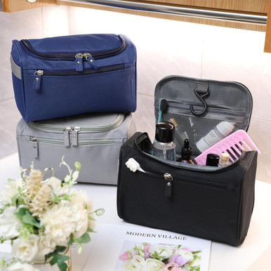 Hanging Travel Toiletry Bag with Hook (3-Pack)