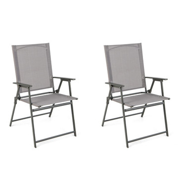 Patio Folding Chair with Rustproof Metal Frame (2-Pack)
