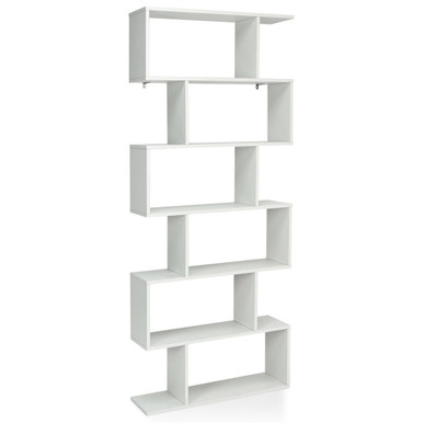 6-Tier S-Shaped Bookshelf Storage Display