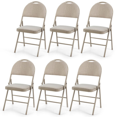 Portable Foldable Padded Chair with Handle Hole (6-Pack)
